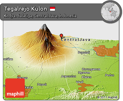 Physical Panoramic Map of Tegalrejo Kulon