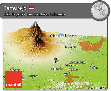Physical Panoramic Map of Temurejo