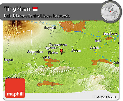 Physical Panoramic Map of Tingkiran