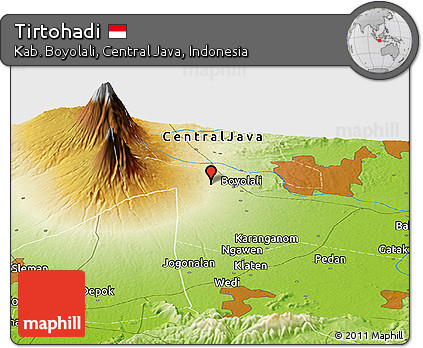 Physical Panoramic Map of Tirtohadi