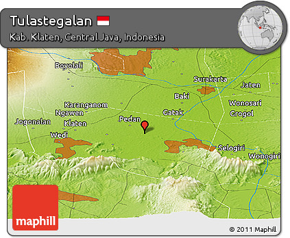 Physical Panoramic Map of Tulastegalan