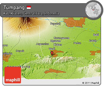 Physical Panoramic Map of Tumpang
