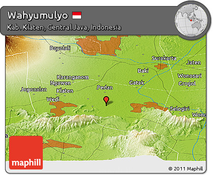 Physical Panoramic Map of Wahyumulyo