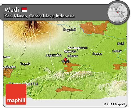 Physical Panoramic Map of Wedi