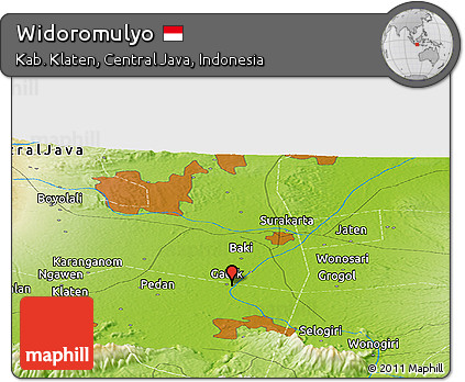 Physical Panoramic Map of Widoromulyo