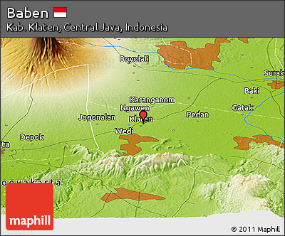 Physical Panoramic Map of Baben