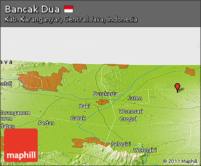 Physical Panoramic Map of Bancak Dua