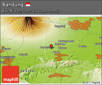 Physical Panoramic Map of Bandung