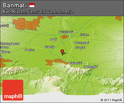 Physical Panoramic Map of Banmati