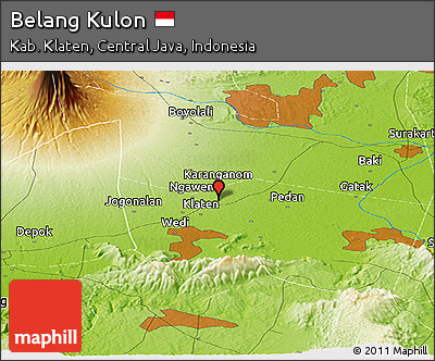 Physical Panoramic Map of Belang Kulon