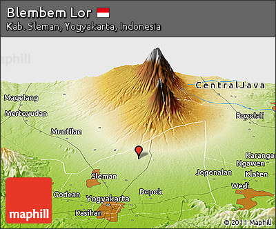 Physical Panoramic Map of Blembem Lor