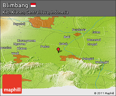 Physical Panoramic Map of Blimbang
