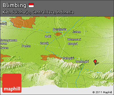Physical Panoramic Map of Blimbing