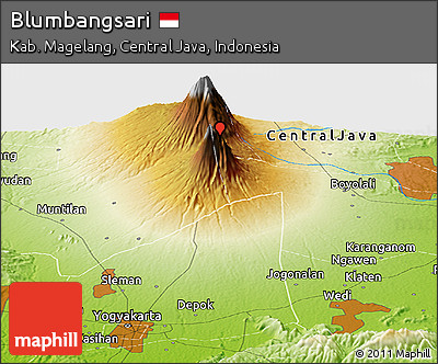 Physical Panoramic Map of Blumbangsari