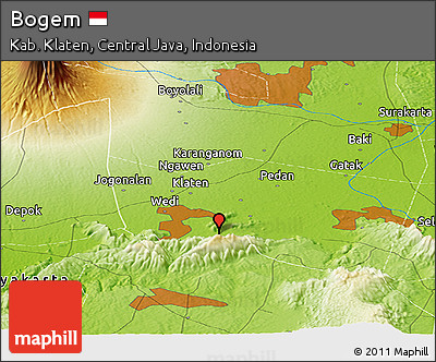 Physical Panoramic Map of Bogem