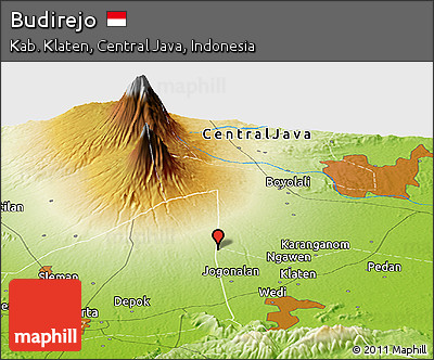 Physical Panoramic Map of Budirejo