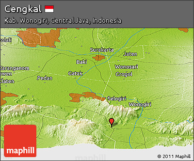 Physical Panoramic Map of Cengkal