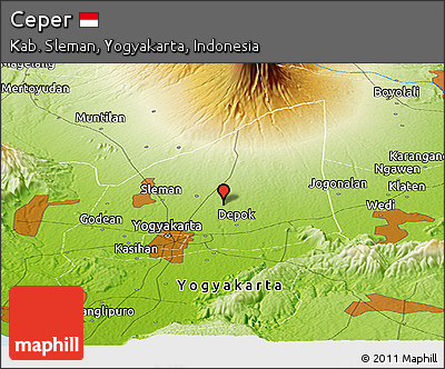 Physical Panoramic Map of Ceper