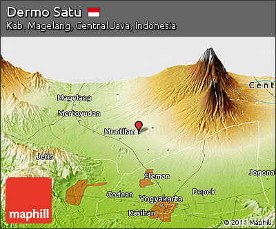 Physical Panoramic Map of Dermo Satu