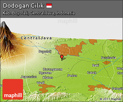 Physical Panoramic Map of Dodogan Cilik