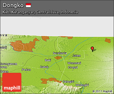 Physical Panoramic Map of Dongko