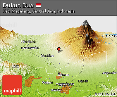 Physical Panoramic Map of Dukun Dua