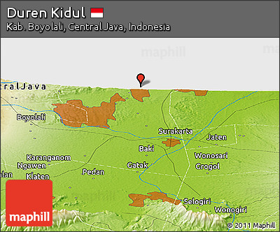 Physical Panoramic Map of Duren Kidul