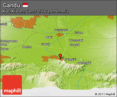 Physical Panoramic Map of Gandu