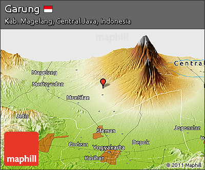 Physical Panoramic Map of Garung