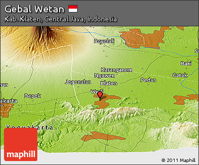 Physical Panoramic Map of Gebal Wetan