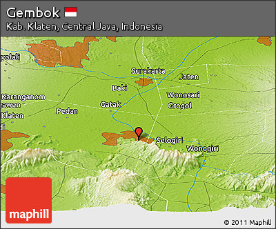 Physical Panoramic Map of Gembok