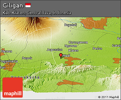 Physical Panoramic Map of Giligan