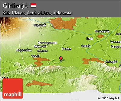 Physical Panoramic Map of Giriharjo