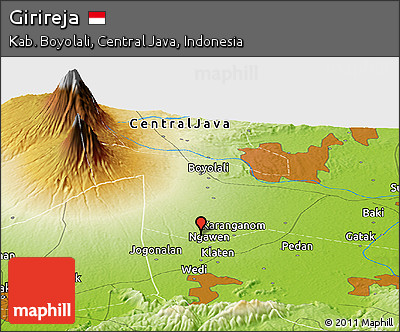 Physical Panoramic Map of Girireja
