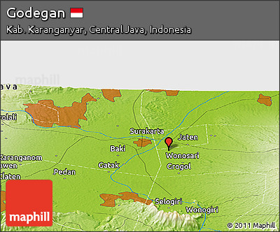 Physical Panoramic Map of Godegan