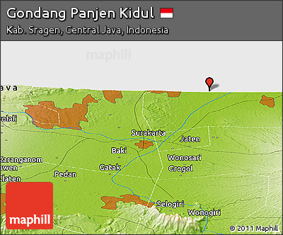 Physical Panoramic Map of Gondang Panjen Kidul