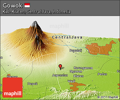 Physical Panoramic Map of Gowok