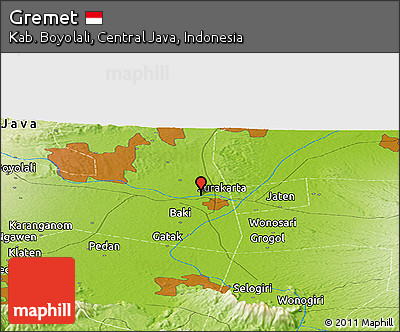 Physical Panoramic Map of Gremet