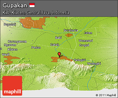 Physical Panoramic Map of Gupakan