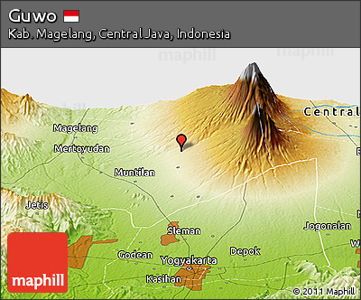 Physical Panoramic Map of Guwo