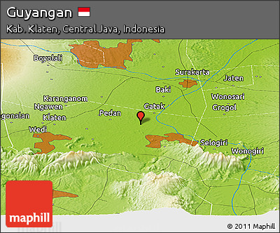 Physical Panoramic Map of Guyangan