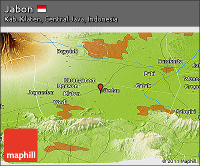 Physical Panoramic Map of Jabon