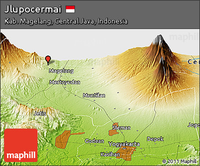 Physical Panoramic Map of Jlupocermai
