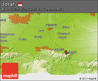 Physical Panoramic Map of Josari