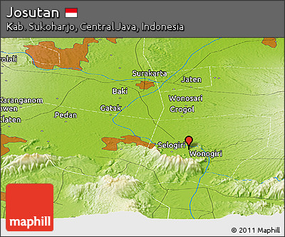 Physical Panoramic Map of Josutan