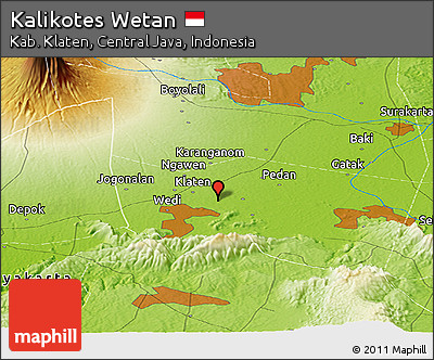Physical Panoramic Map of Kalikotes Wetan