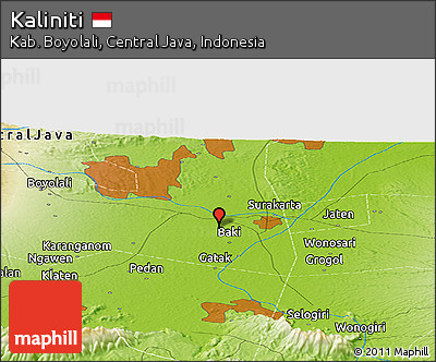 Physical Panoramic Map of Kaliniti