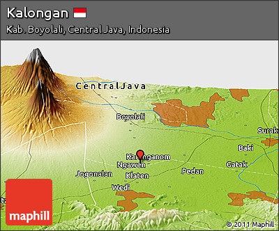 Physical Panoramic Map of Kalongan