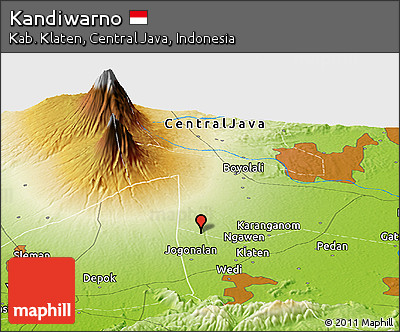 Physical Panoramic Map of Kandiwarno