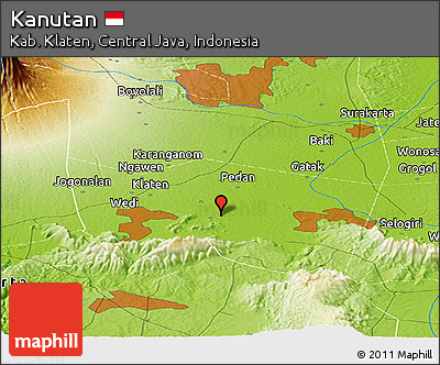 Physical Panoramic Map of Kanutan